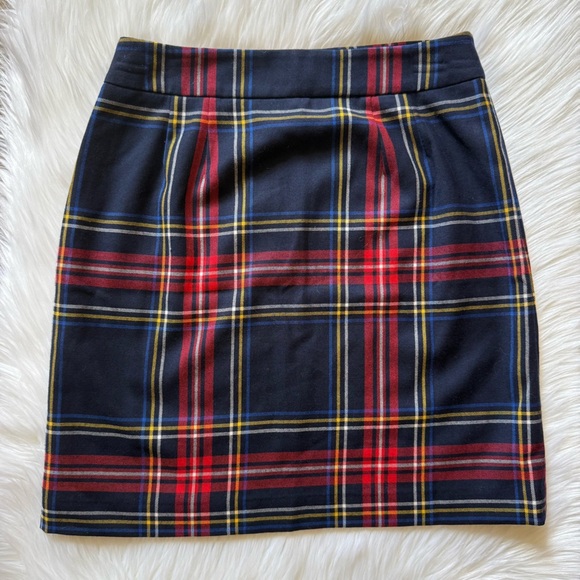 Talbots Petite Red and Navy Plaid Tartan Skirt 2P - Picture 6 of 6